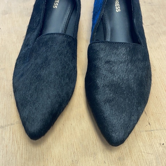 Express calf hair block heel loafers - Picture 3 of 7